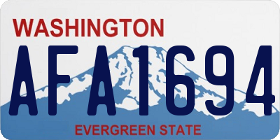 WA license plate AFA1694