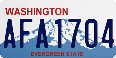 WA license plate AFA1704
