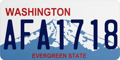 WA license plate AFA1718