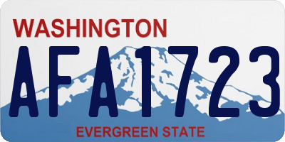 WA license plate AFA1723