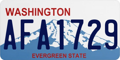 WA license plate AFA1729