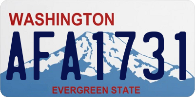 WA license plate AFA1731