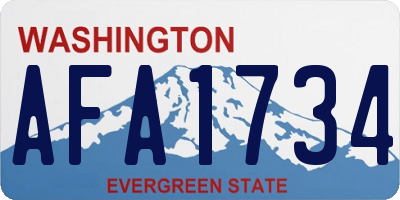 WA license plate AFA1734