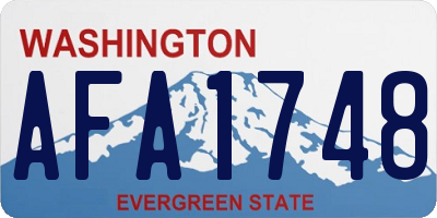 WA license plate AFA1748