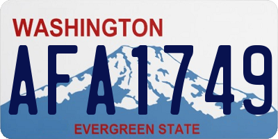 WA license plate AFA1749