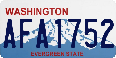 WA license plate AFA1752