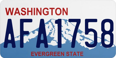 WA license plate AFA1758