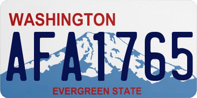WA license plate AFA1765