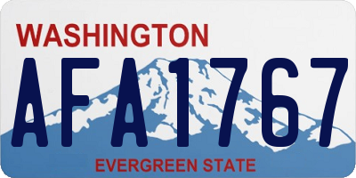WA license plate AFA1767