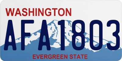 WA license plate AFA1803