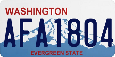 WA license plate AFA1804
