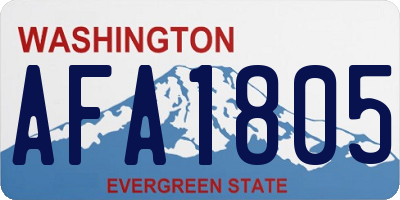 WA license plate AFA1805