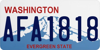 WA license plate AFA1818