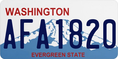 WA license plate AFA1820