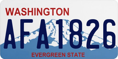 WA license plate AFA1826