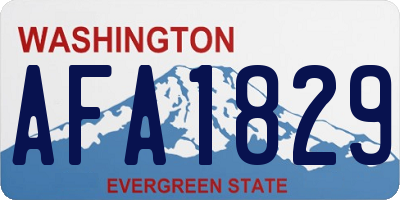WA license plate AFA1829