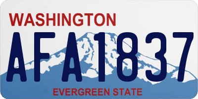 WA license plate AFA1837