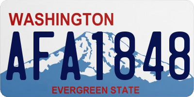 WA license plate AFA1848