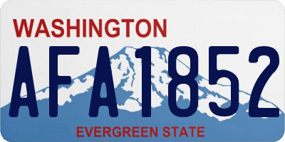WA license plate AFA1852
