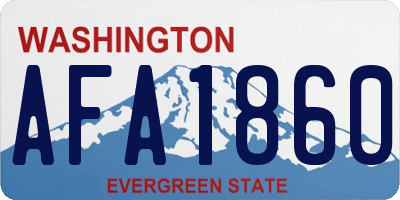 WA license plate AFA1860