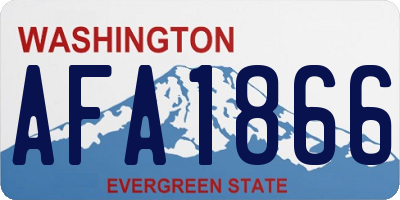 WA license plate AFA1866