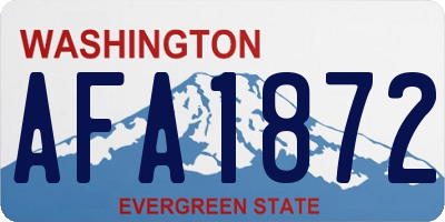 WA license plate AFA1872