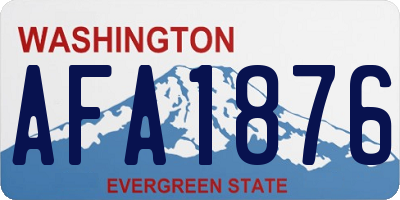 WA license plate AFA1876