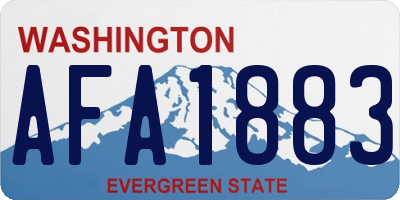 WA license plate AFA1883