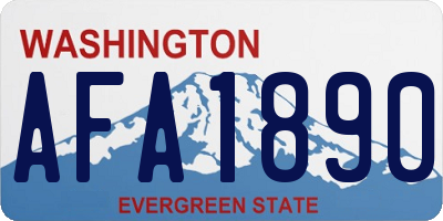 WA license plate AFA1890