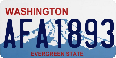 WA license plate AFA1893