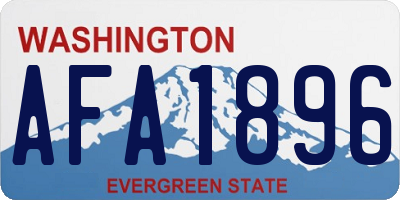 WA license plate AFA1896