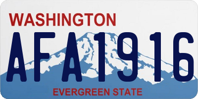 WA license plate AFA1916