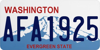 WA license plate AFA1925