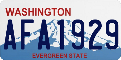 WA license plate AFA1929