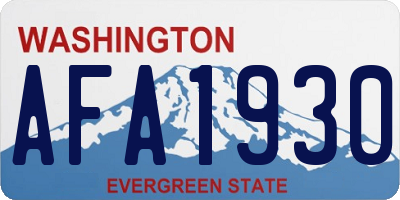 WA license plate AFA1930
