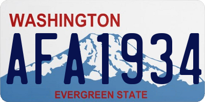 WA license plate AFA1934