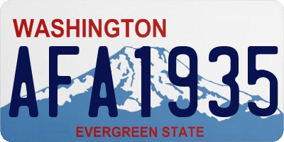WA license plate AFA1935