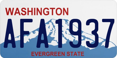 WA license plate AFA1937