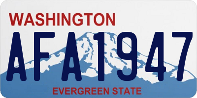 WA license plate AFA1947