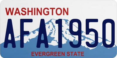 WA license plate AFA1950