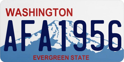 WA license plate AFA1956