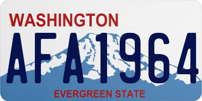 WA license plate AFA1964