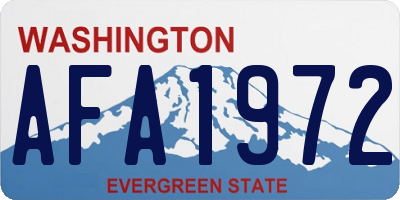 WA license plate AFA1972