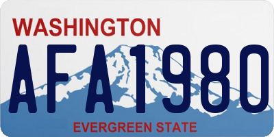 WA license plate AFA1980