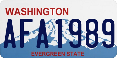 WA license plate AFA1989
