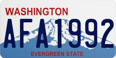 WA license plate AFA1992