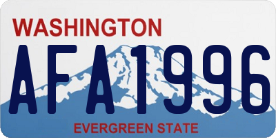 WA license plate AFA1996