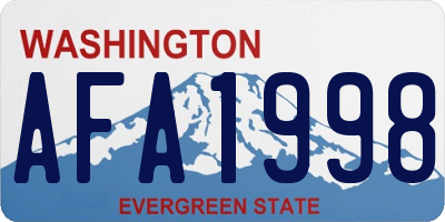 WA license plate AFA1998
