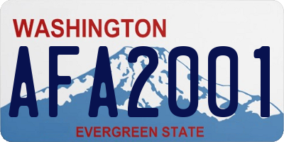 WA license plate AFA2001