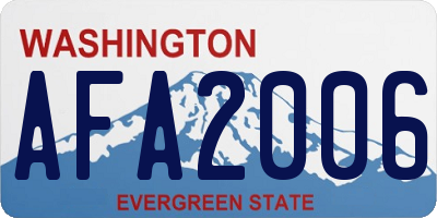 WA license plate AFA2006